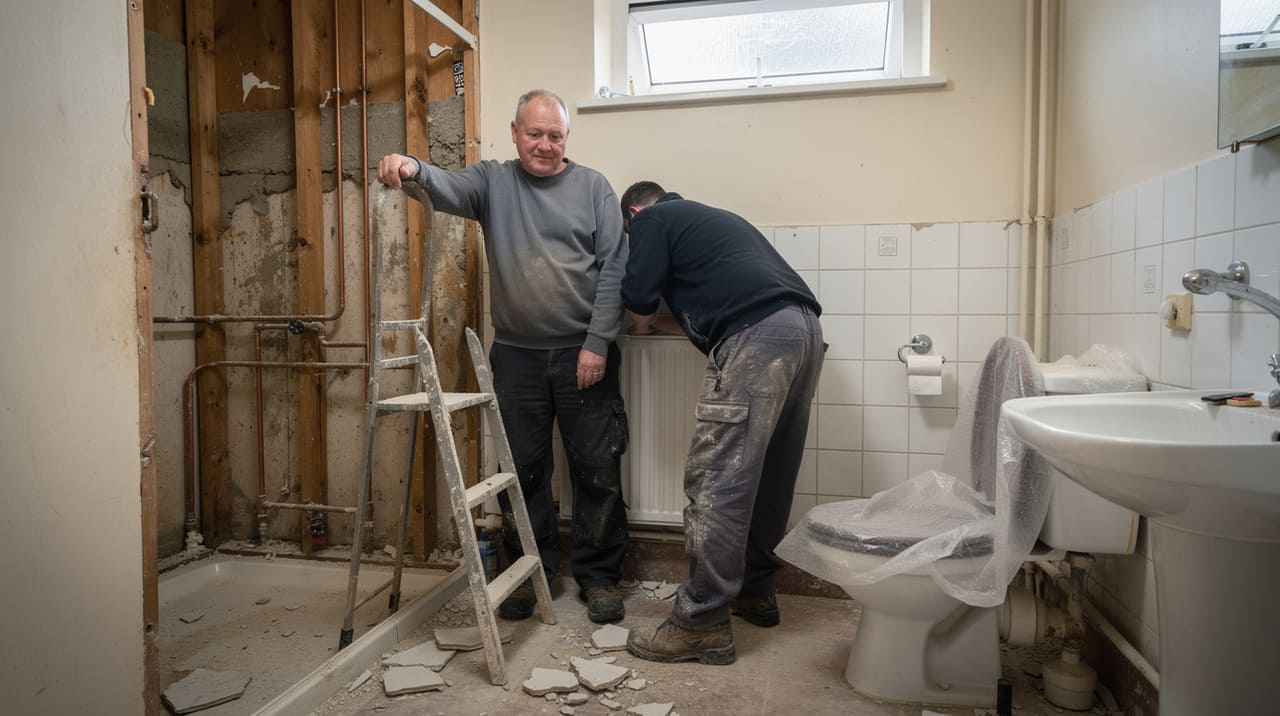 radnici-kupatilo-radijator-merdevine