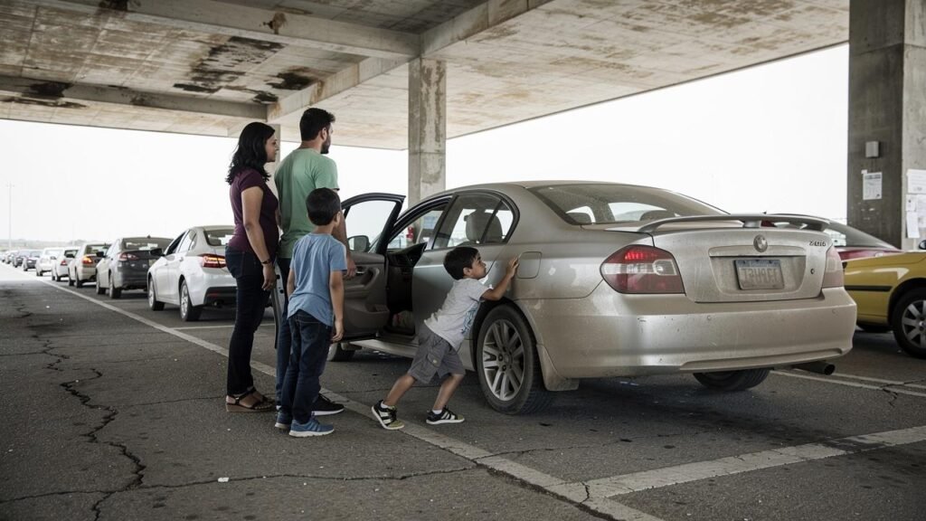 Porodični put na more: kako smanjiti stres dok deca pitaju „kad stižemo?“ porodica-sedan-parking