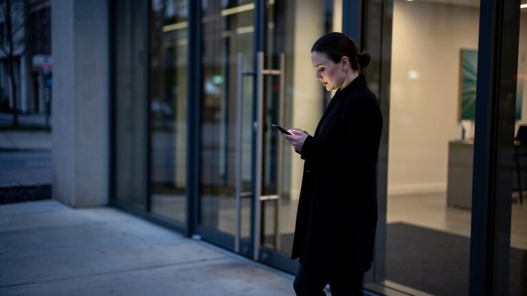 zena-telefon-staklena-vrata