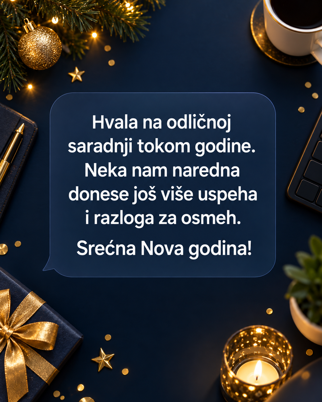 Poslovna novogodišnja SMS poruka za kolege